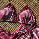 New Striped Polka Dot Halter Shorts Bikini Female Swimsuit Women Swimwear Three-pieces Bikini set Bather Bathing Suit Swim V6384 - M & M Global