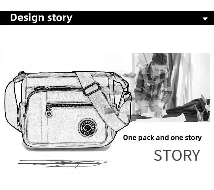 Large Capacity Nylon Crossbody Shoulder Bag for Home Use Middle-Aged And Elderly Women Casual Multi-Socket Slanting Bag - M & M Global