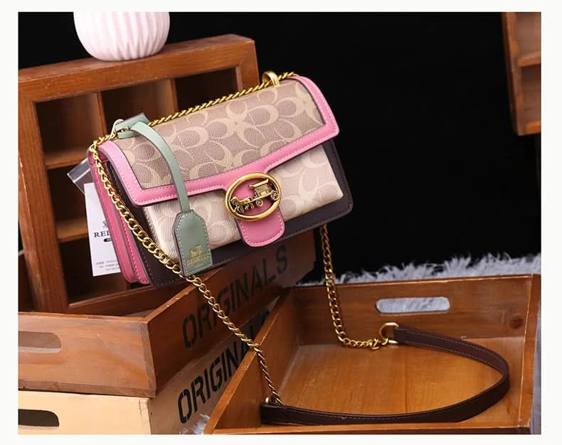 Light luxury women's bag 2025 new high-end color contrast single shoulder underarm bag designer fashionable crossbody small squa - M & M Global