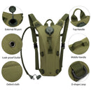 Tactical Water Hydration Pack - Military Class Camel Backpack with 3L Leakproof Water Bladder for Running, Jogging, Cycling - M & M Global