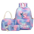 3Pcs Lilo Stitch Colorful Backpack Set With Tote and Pouch Large Capacity Lightweight And Breathable Outdoor Knapsack - M & M Global
