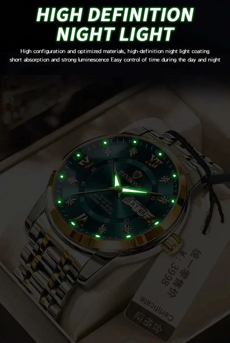 Casual Business Movement Fashion Quartz Wristwatches Gold Diamond Clock Men Luxury Watch Automatic Watches Mens Gifts Relojes - M & M Global