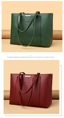 Solid Color Luxury Handbag Women Bags Designer HIgh Quality Leather Shoulder Bags for Women 2024 High Capacity Shopping Tote Bag - M & M Global