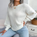 Women Casual Lantern Long Sleeve Knitted Pullovers and Sweaters Autumn Winter 2025