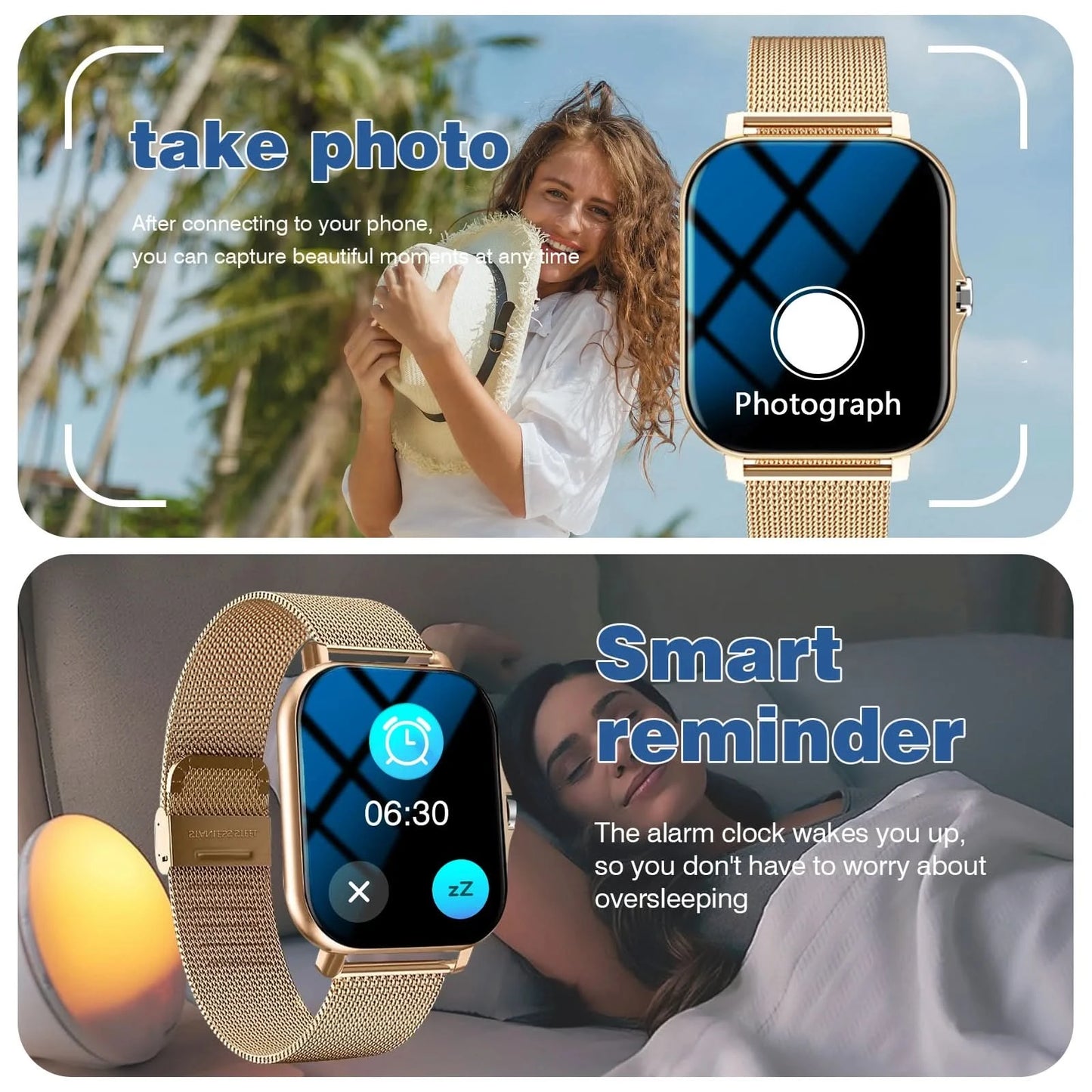 Smart watch, call reminder/rejection, message reminder view, 1.83 inch HD screen, for Android/iPhone