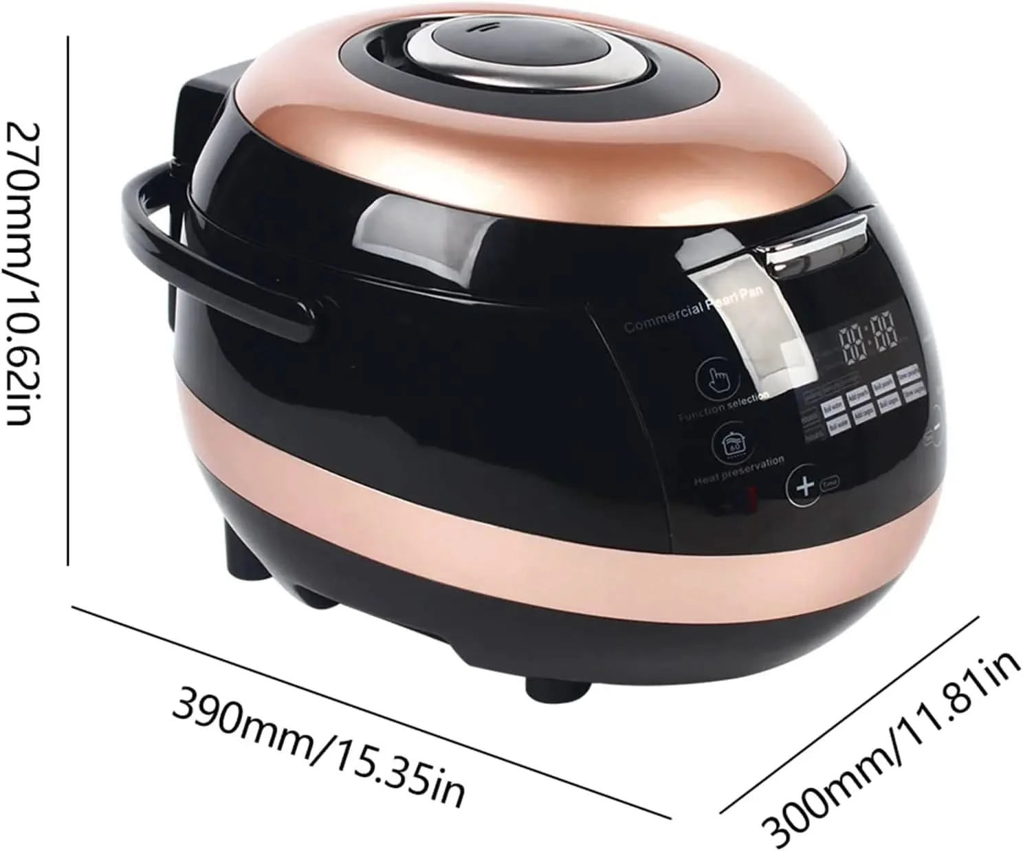 Commercial Fully Automatic Pearl Pot Black Tapioca Cooker Pearl Maker 5L, Touchscreen 110V, for Boba Tea & Bubble Tea & Milk Tea - M & M Global