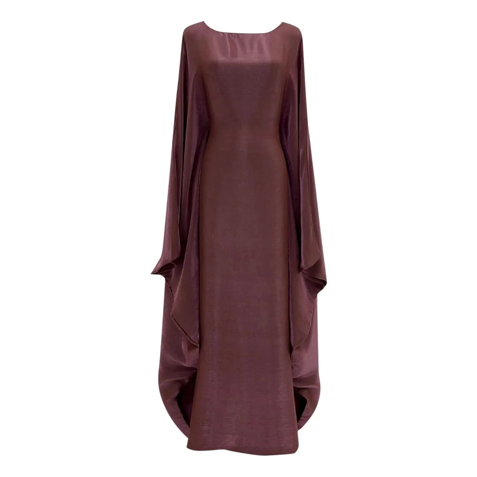 Ramadan Satin Abaya Islam Muslim Summer Batwing Sleeve Maxi Dress Kebaya Abayas For Women Kaftan Robe Musulmane Femme Vestidos - M & M Global