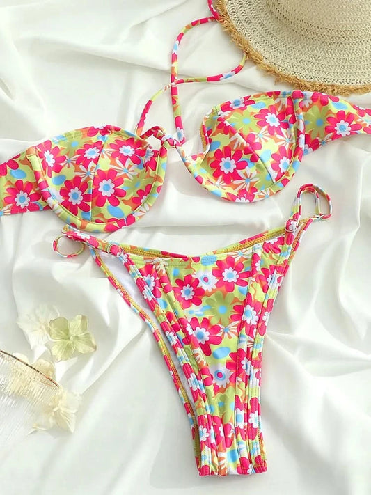 Push Up Swimsuit 2025 Bikinis Print Women Swimwear Cup Biquinis Brazilian Bikini Sets 2024 Bathing Suits Beach Wear Summer - M & M Global