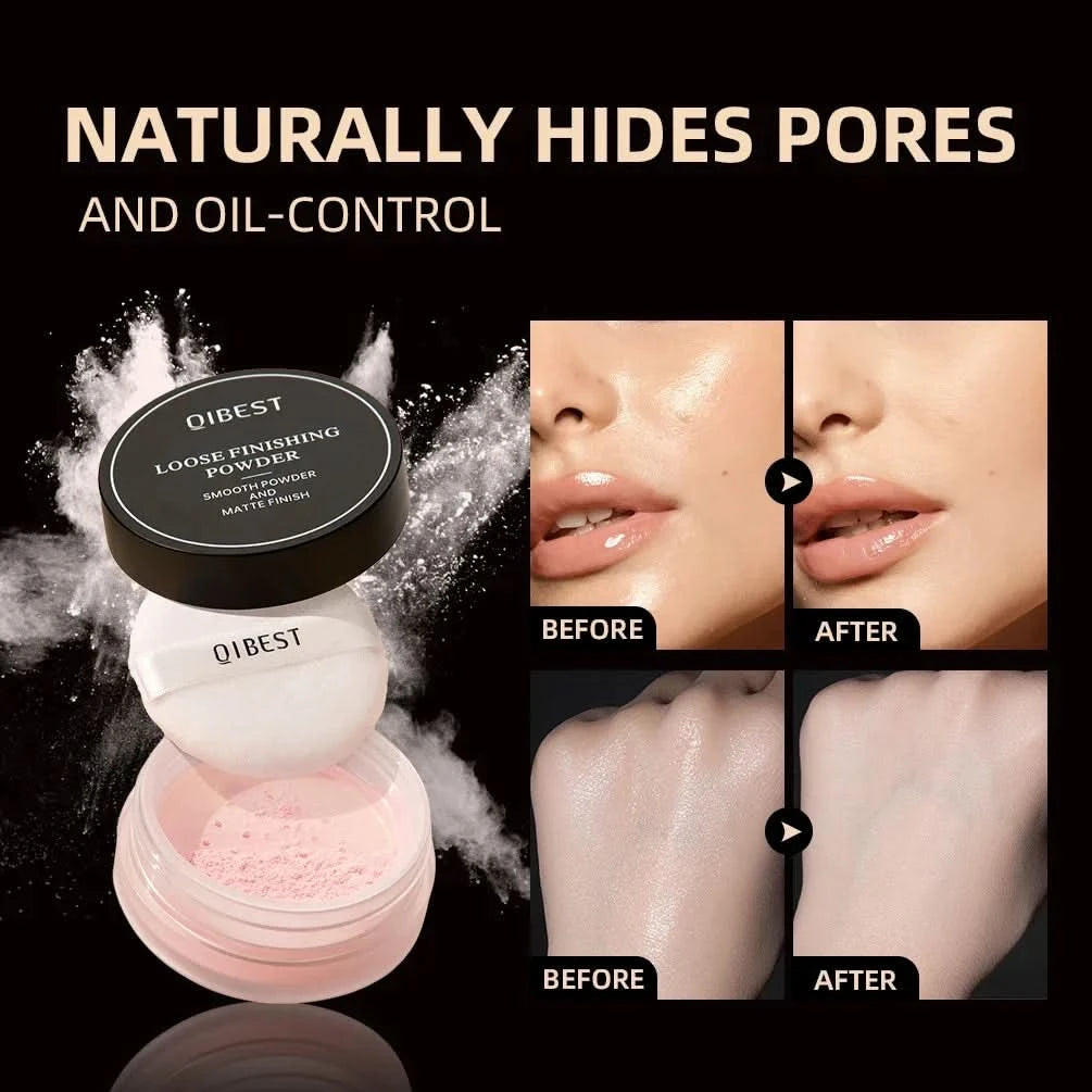 Face Loose Powder Translucent Matte Pink White Setting Powder Oil-Control Cosmetics Long-Lasting Waterproof Facial Makeup Powder - M & M Global