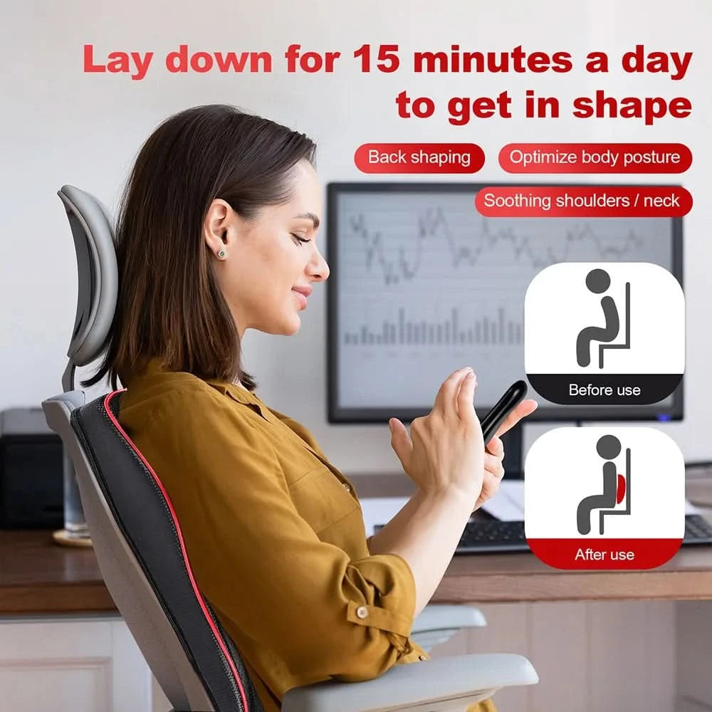 Shoulder Neck Back Trapezius Massage Pillow Shiatsu Kneading Cervical Ttraction Body Massager Car Back Pillow - M & M Global