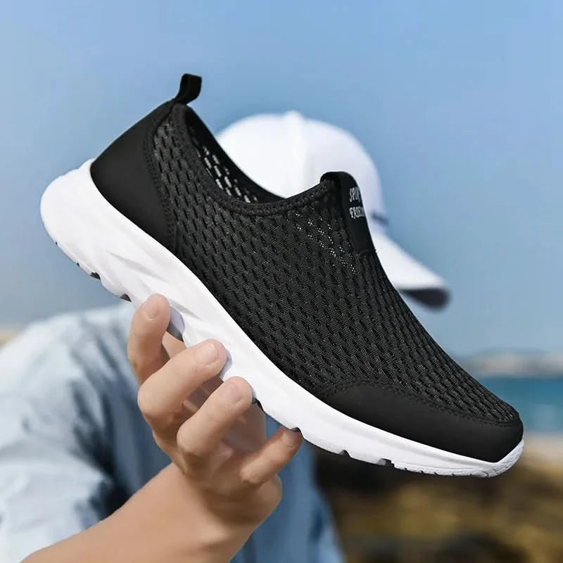 YRZL Men's Sneakers Breathable Mesh Men Casual Shoes Outdoor Non-Slip Big Size Loafers Walking Lightweight Male Tennis shoes - M & M Global
