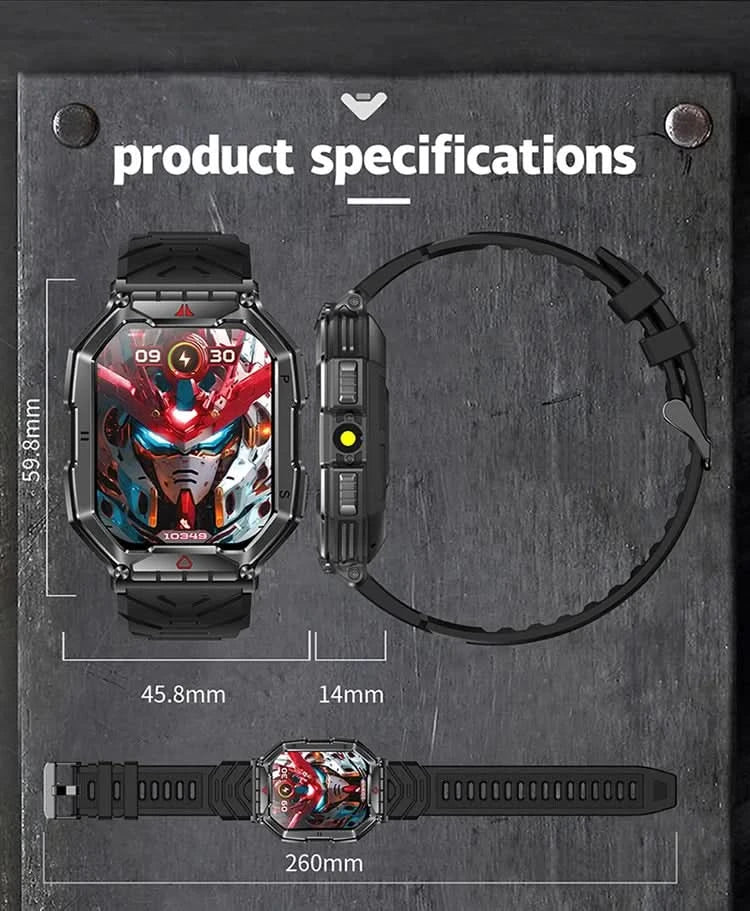 SKMEI Outdoor Sport Compass Smart Watches For Men Women 650Mah Battery 3ATM Waterproof Voice Assistant Bluetooth Call Smartｗatch - M & M Global