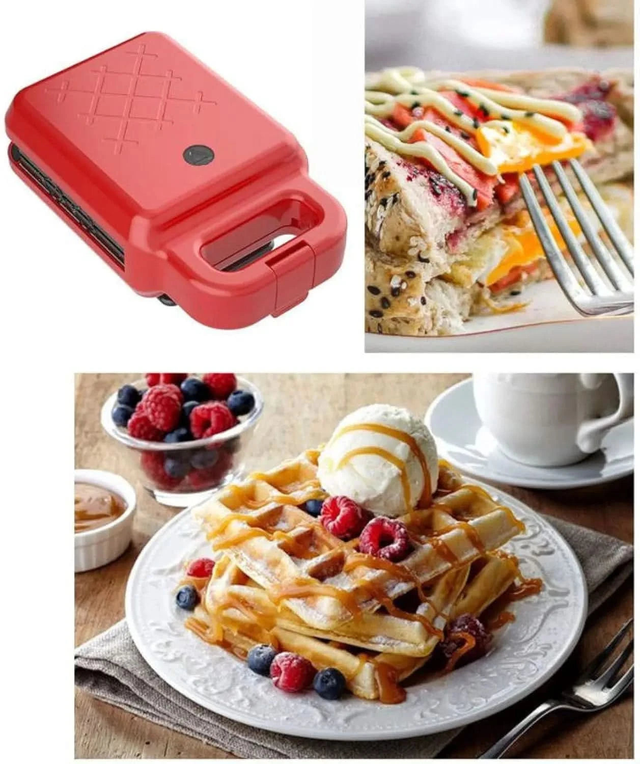 sandwich maker toastie , Portable Electric Waffles Sandwich Maker , Multifunctional Egg Cake Toast Bread Breakfast Machine 220V - M & M Global