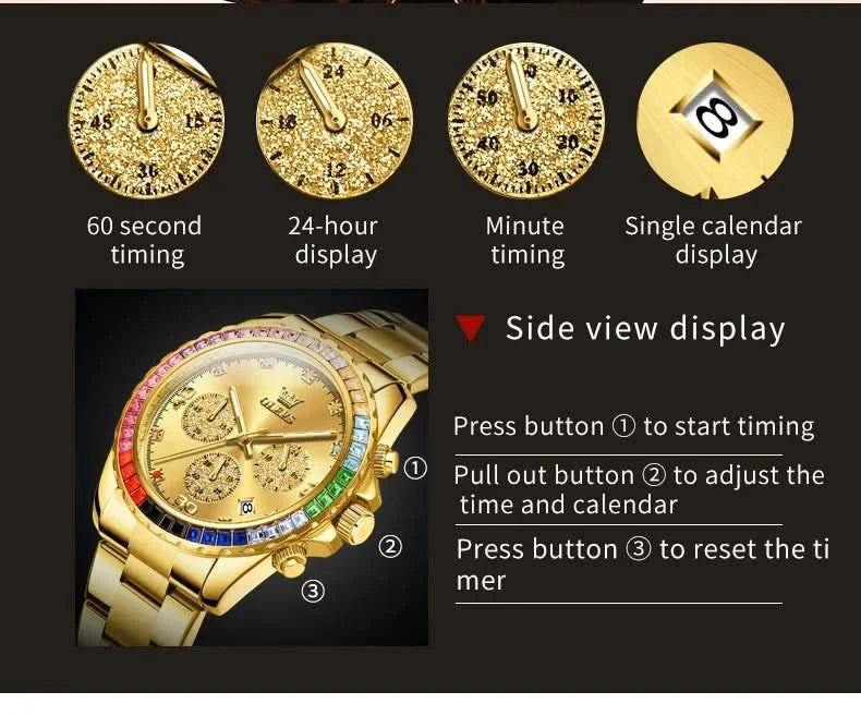 OLEVS 2939 Mens Watch Original Brand Quartz Watch Waterproof Luminous Watch For Men Multifunctional Chronograph Sport Date Reloj - M & M Global