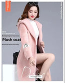 Lamb Fur Double-Sided Velvet Coat Women's Korean Embroidered Thickened Mid-Length Woolen Windbreaker Autumn Winter New Arrival