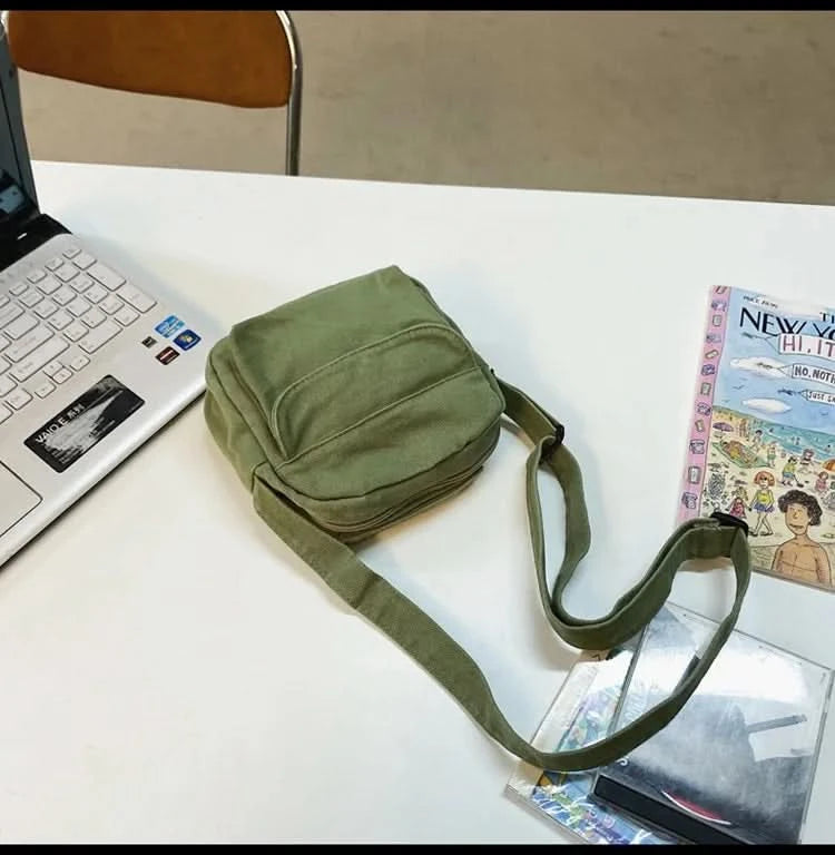Fashion Small Canvas Crossbody Bags for Women 2025 Mini Shoulder Phone Purse Girl Student Cotton Cloth Mini Female Handbags Flap - M & M Global