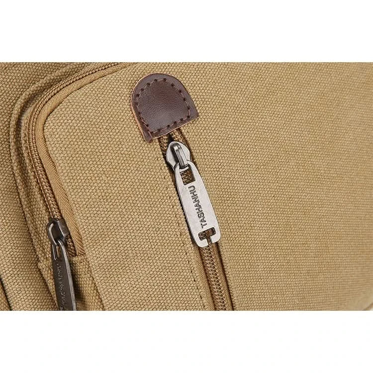 Men's Multi Pocket Casual Shoulder Bag - Adjustable Shoulder Strap, Zipper Closure, Ideal for Daily Commuting - M & M Global