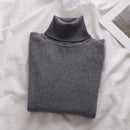 Korean High Collar Knitted Long Sleeve Base Shirt Pure Color Slimming Versatile Underwear Elegant Inner Long Top Women's Fashion