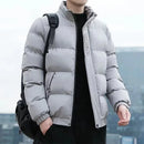 Men's Cotton Jacket Winter Stand Collar Warm Fashionable Trendy Bread Style Coat Regular Fit Male Outerwear Winter Jacket Men