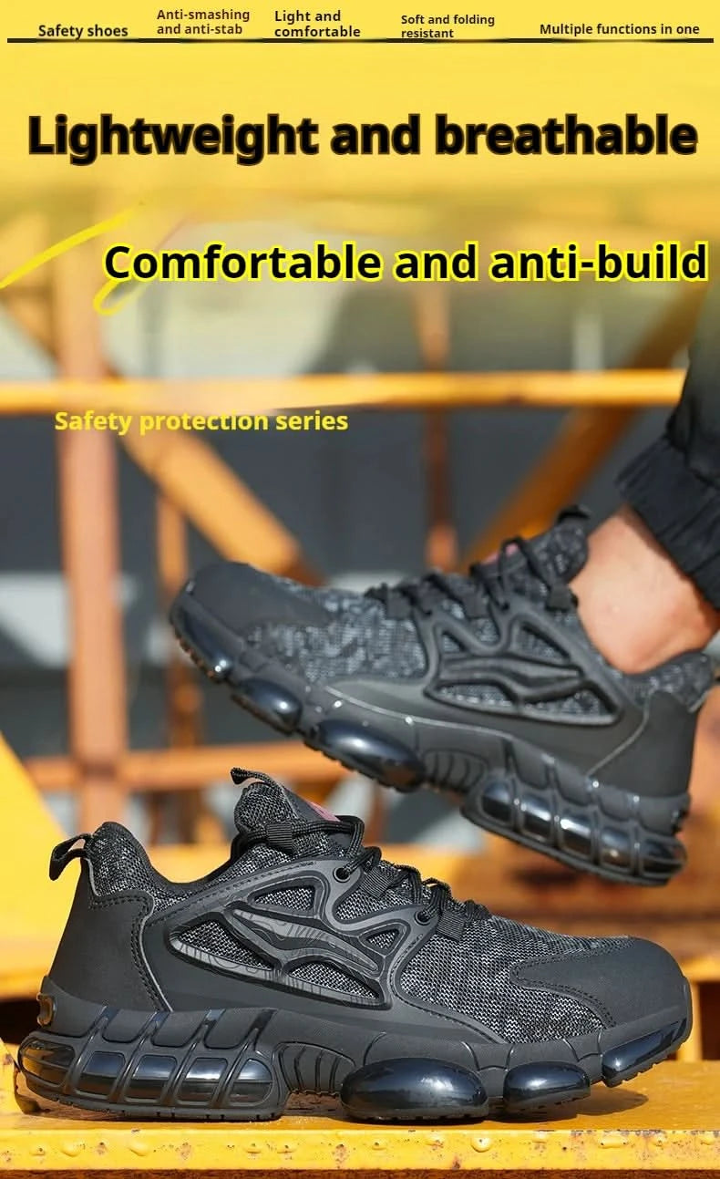Protective Safety Shoes Men Anti-smash Anti-puncture Steel Toe Work Shoes Breathable Security Industrial Shoes Men Safety Boots