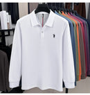 100% pure cotton fashionable men's brand Paul exquisite embroidered long sleeved spring autumn new comfortable casual POLO shirt