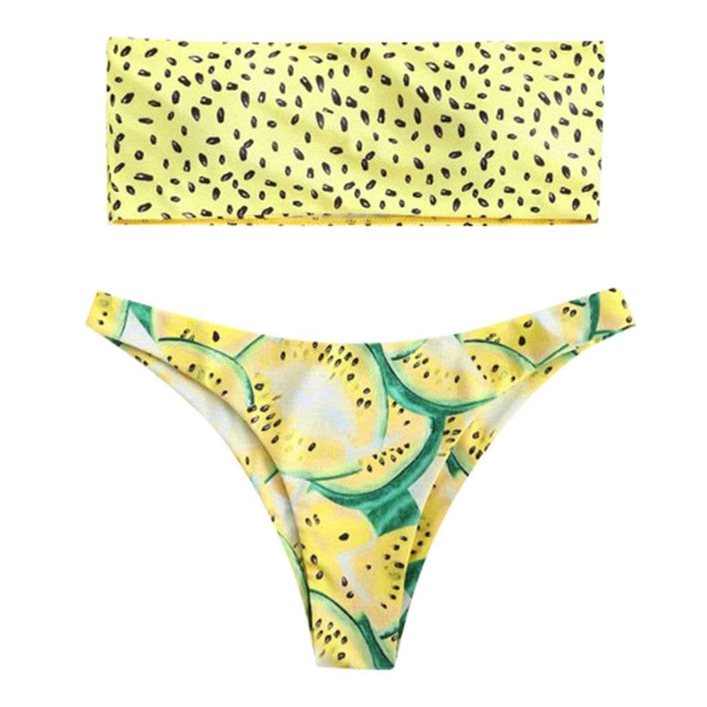 Bikinis Sets Swimsuit For Women Print Tube Up Two Pieces Bikini Push-Up Swimwear Beachwear For WomenFeminine Bikinis - M & M Global