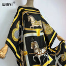 WINYI 2023 new Africa Fashion boho Popular printed twill Kaftan Maxi dress Summer Beach Bohemian Caftan long dress for lady - M & M Global