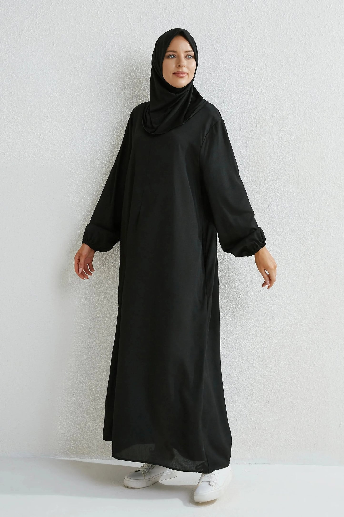 Muslim Dresses Women Maxi Dresses Mujer Vestidoes Female Loose Dresses Full Sleeve Printed Floral Casual Robe Long Dress - M & M Global
