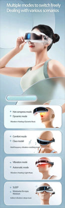 Steam Eye Massager Warm Spa Eye Steamer Acupressure Therapy Kneading Massage Eyes Bluetooth Relieve Eye Fatigue Massage Relax - M & M Global