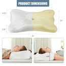 JHK Ergonomic Cervical Contour Neck Pillows For Neck Pain Relief Memory Foam Bed Pillow Neck Pillow with Cooling Pillowcase