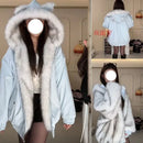 Y2K pilot double-sided jacket American hip-hop fashion antler street retro fur jacket men and women loose bulk jacket