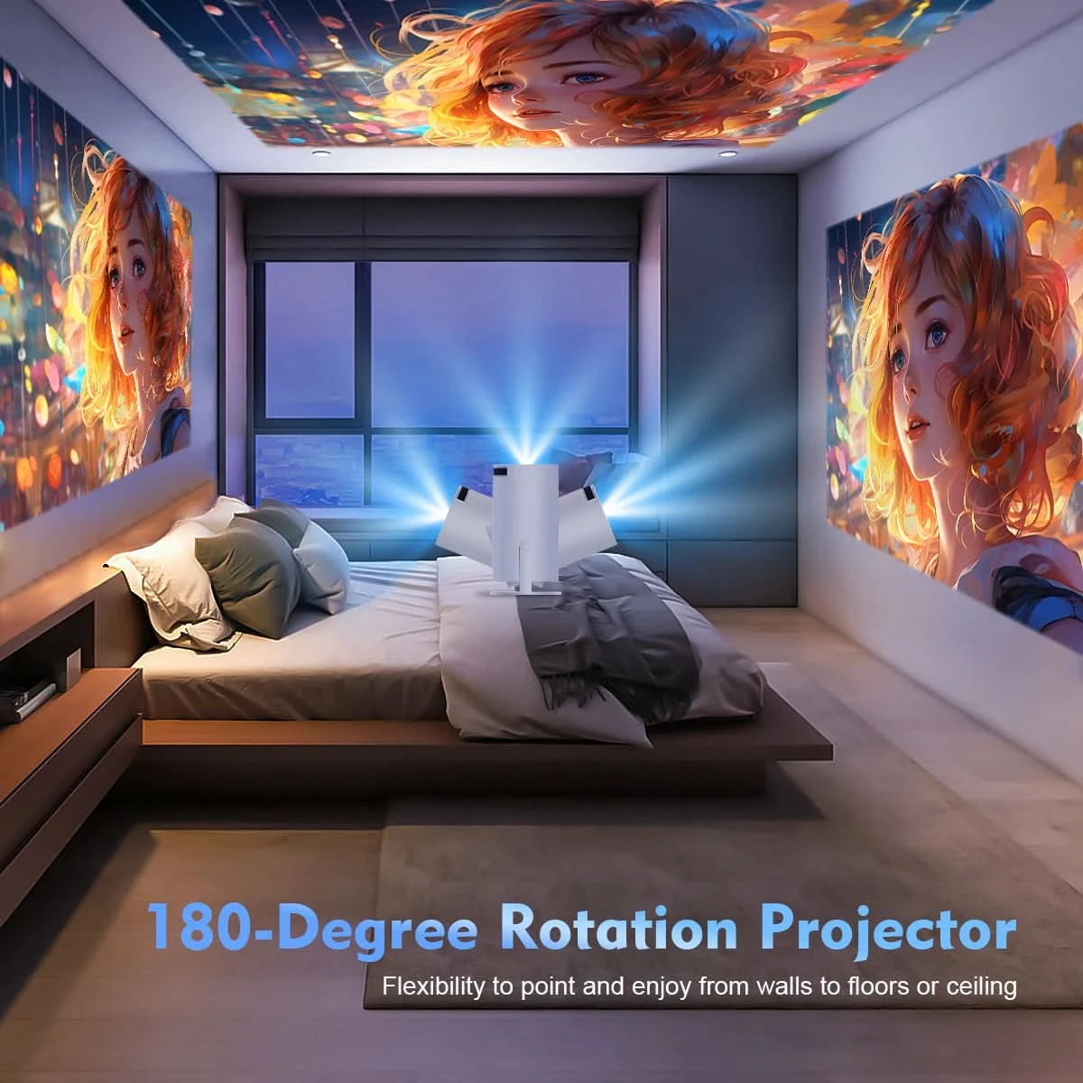 Magcubic Projector HY300 Pro 4K Android 11 Dual Wifi6 260ANSI Allwinner H713 BT5.0 1080P 1280*720P Home Cinema Outdoor Projetor - M & M Global