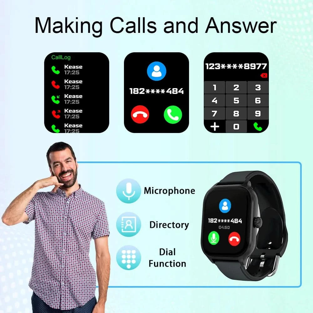 LAXASFIT H9 and H6 Smartwatch Dial to Answer Calls Calorie Tracking Heart Rate Blood Oxygen Monitoring Bluetooth Smart Watch - M & M Global