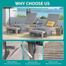 Outdoor Chaise Lounge Chair Set of 2 for Poolside Patio, Water-Resistant Tanning Chair Recliner with Adjustable Backrest,
