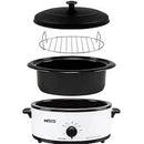 4816-14 Porcelain Roaster Oven, 6 quart, White - M & M Global