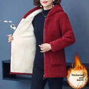 Thickened Hooded Cotton Jacket Women's Warmth Winter Coat Fleece Lined Mommy Style Outerwear Chinese Brand AE Stock