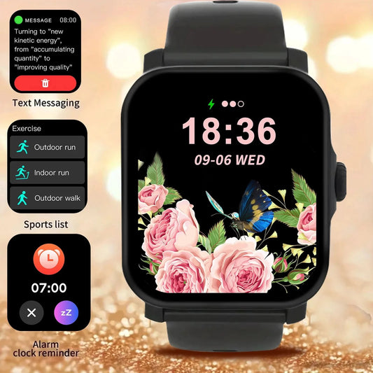 Activity tracking smartwatch, wireless talk/dial, pedometer, various APP alerts, suitable for men and women, sports watch, messa