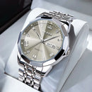 OLEVS Men's Watches Causal Fashion Original Quartz Watch for Man Waterproof Stainless Steel Luminous Date Week Trend Dress Reloj - M & M Global