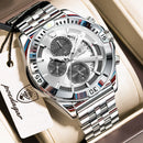 POEDAGAR Luxury Sports Man Wristwatch Waterproof Luminous Chronograph Date Quartz Men's Watches Casual Stainless Steel Men Watch