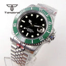 Tandorio NH35A Date Stainless Steel 40mm Dive Automatic Men Watch Sapphire Crystal Rotating Bezel Luminous Mechanical Wristwatch - M & M Global