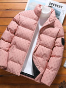 Autumn/Winter Fashion Trend Printed Large Size Coat Men's Casual Relaxed Comfortable High Quality Cotton-Padded Jacket