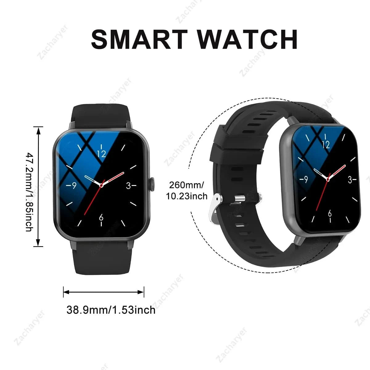 Hot Smart watch, multi-sport mode, call reminder, message reminder, custom wallpaper, compatible with iPhone/Android