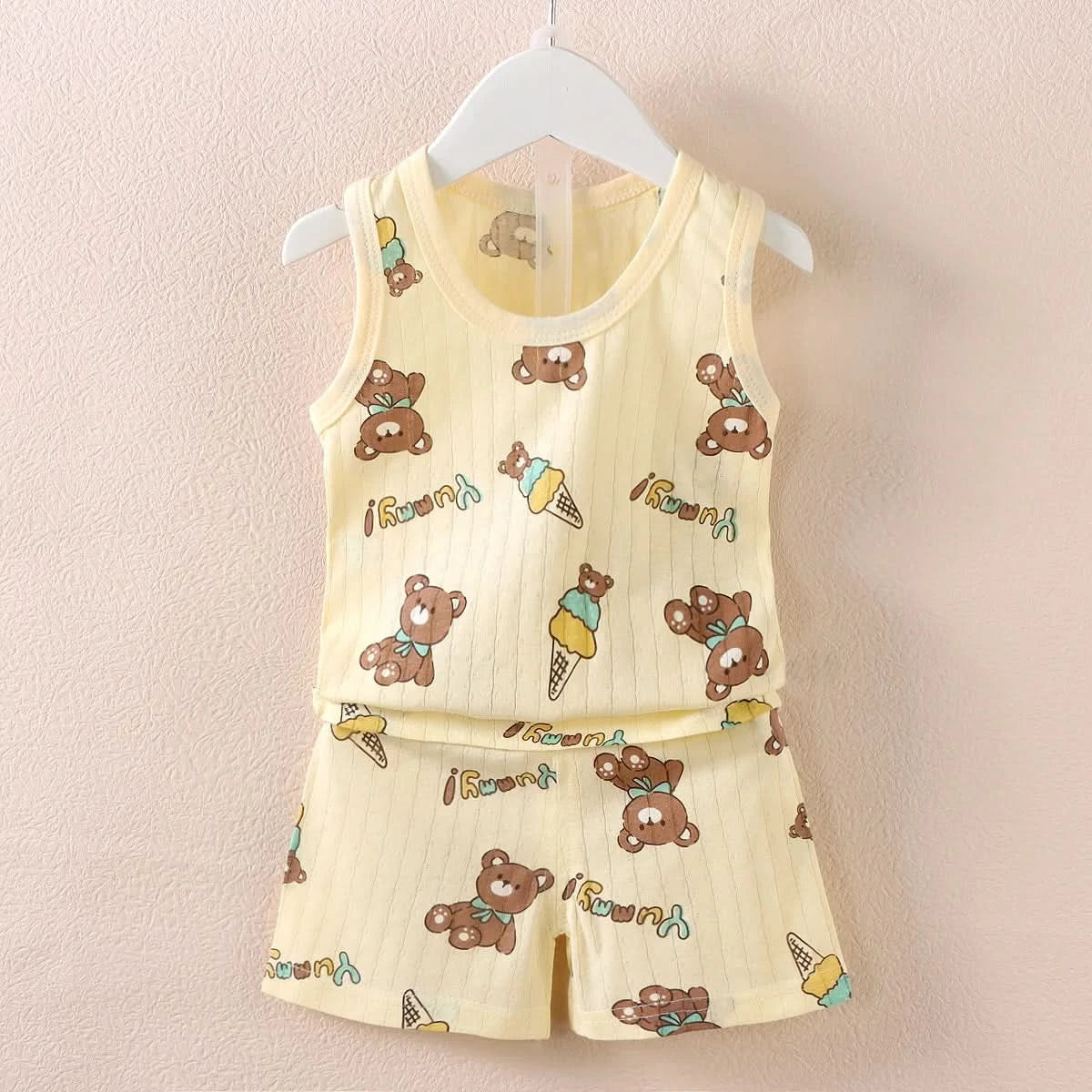 Children's Clothing Print Sleeveless Tops Shorts Cute Breathable Kids Summer Vest Shorts Set Tank Top for Baby Clothing Children - M & M Global