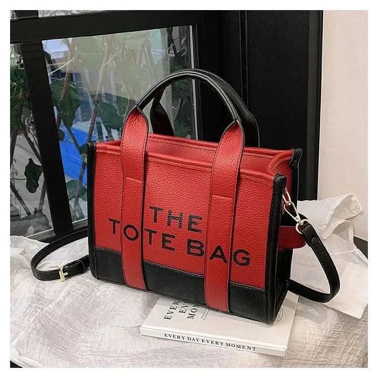 Hot Sale Of The Season New Women's PU Leather 3D Square Shoulder Bag Letter Tote Bag Color Block Fashionable Ladies Crossbody Ba - M & M Global