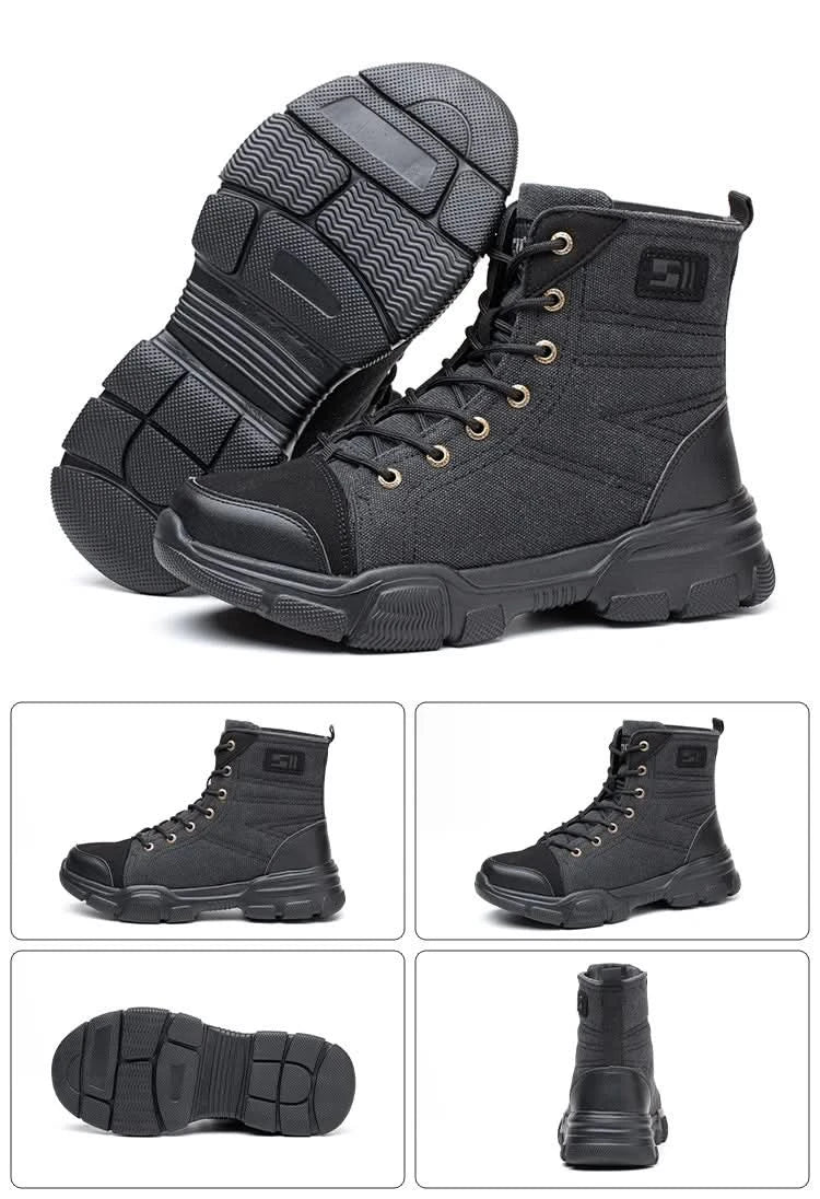Men’s Industrial Safety Shoes Steel Toe Cap - Anti-Smash Anti-Punctur Outsole Outdoor Indestructible Construction Work Shoes
