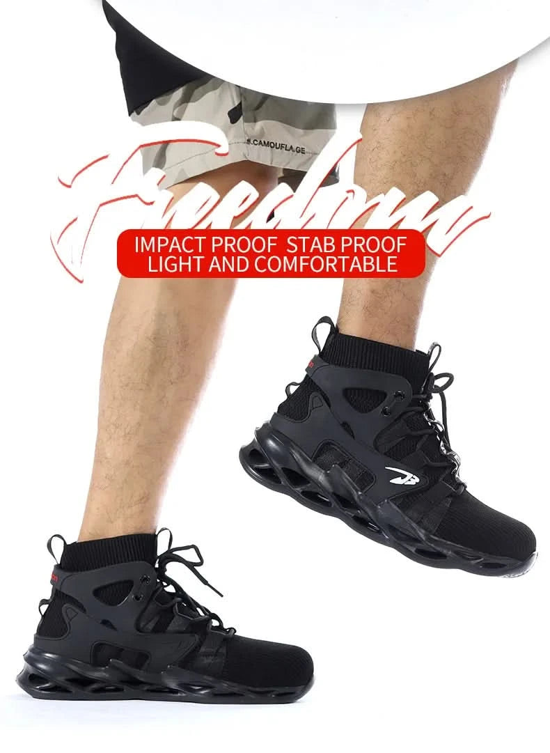 Steel Toe Shoes for Men Work Boots Lightweight Sneakers Indestructible Boots Anti-smash Anti-Punctur Construction Safety Shoes