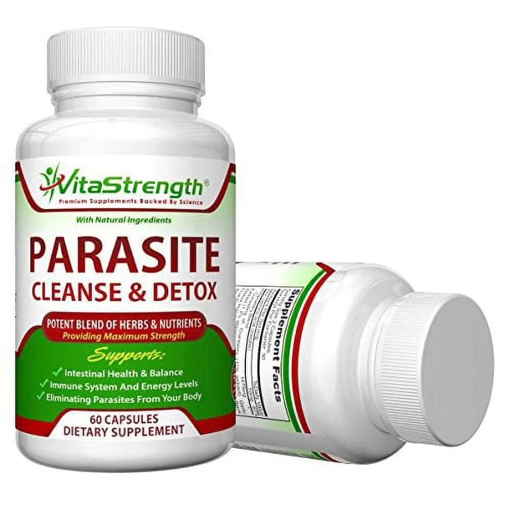Intestinal Detox with Black Walnut, Wormwood & More - Eliminates Parasites & Other Intestinal Worms, 60 Capsules - M & M Global