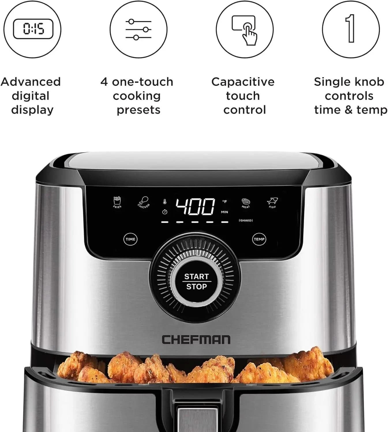 Air Fryer Healthy Cooking, 4.5 Qt,User Friendly and Dual Control Temperature, Nonstick Stainless Steel, Dishwasher Safe Basket, - M & M Global