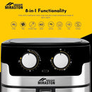 8.5QT Air Fryer, Upgraded Family Size Capacity, Visual Window, Square Basket Dials Stainless Steel Air Fryers, Reheat Leftovers, - M & M Global
