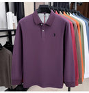 100% pure cotton fashionable men's brand Paul exquisite embroidered long sleeved spring autumn new comfortable casual POLO shirt